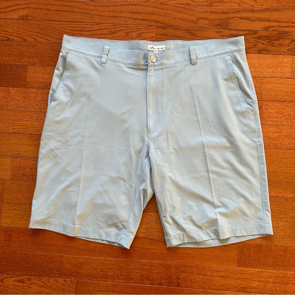 Peter Millar Golf Chino Performance Shorts Light Blue